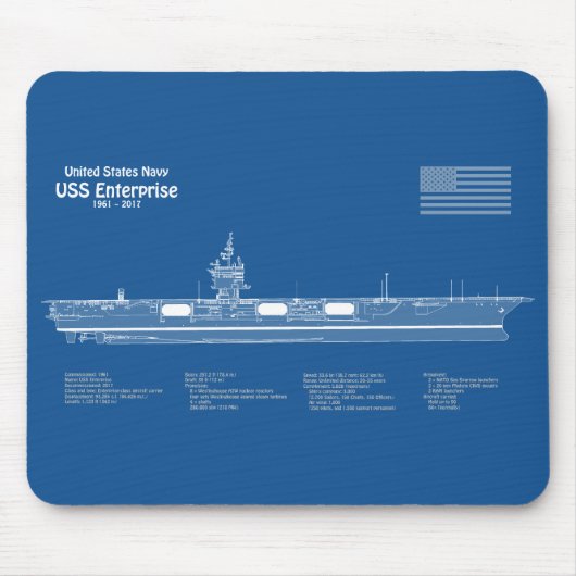 USS Enterprise (NCC-1701) - Pläne für Schiffskonze Mousepad (Vorne)
