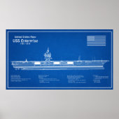USS Enterprise (NCC-1701) - Pläne für Schiffskonze Poster (Vorne)