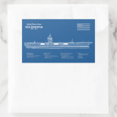 USS Enterprise (NCC-1701) - Pläne für Schiffskonze Rechteckiger Aufkleber (Tasche)