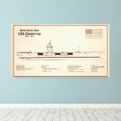 USS Enterprise (NCC-1701) - Schiffskatalog SD Leinwanddruck (Insitu (Holzboden))
