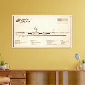 USS Enterprise (NCC-1701) - Schiffskatalog SD Leinwanddruck (Insitu (Wohnzimmer))
