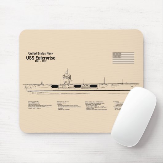 USS Enterprise (NCC-1701) - Schiffskatalog SD Mousepad (Mit Mouse)