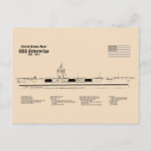 USS Enterprise (NCC-1701) - Schiffskatalog SD Postkarte (Vorderseite)