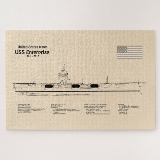 USS Enterprise (NCC-1701) - Schiffskatalog SD Puzzle (Horizontal)