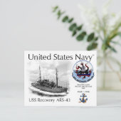 USS ERHOLUNG ARS-43 RESCUE AND SALVAGE SHI - POSTC POSTKARTE (Stehend Vorderseite)
