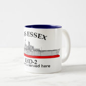 USS Essex, LHD-2, kundenspezifische Termine Zweifarbige Tasse (VorderseiteRechts)