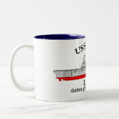 USS Essex, LHD-2, kundenspezifische Termine Zweifarbige Tasse (Links)
