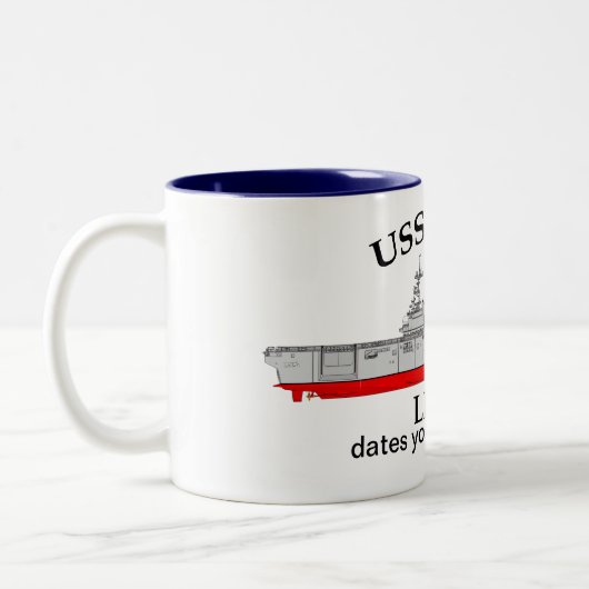 USS Essex, LHD-2, kundenspezifische Termine Zweifarbige Tasse (Links)