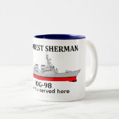 USS Forrest Sherman, DDG-98, anpassbare Daten Zweifarbige Tasse (VorderseiteRechts)