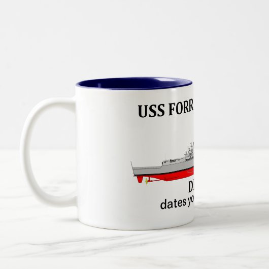 USS Forrest Sherman, DDG-98, anpassbare Daten Zweifarbige Tasse (Links)