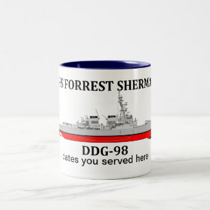 USS Forrest Sherman, DDG-98, anpassbare Daten Zweifarbige Tasse