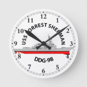 USS FORREST SHERMAN - DDG-98 - ARLEIGH BURKE RUNDE WANDUHR (Vorderseite)