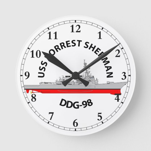 USS FORREST SHERMAN - DDG-98 - ARLEIGH BURKE RUNDE WANDUHR (Vorderseite)