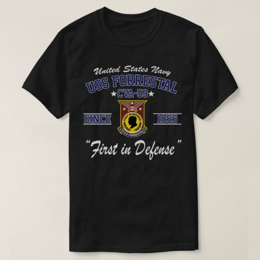 USS Forrestal CVA-59 Sweatshirt T-Shirt (Design vorne)