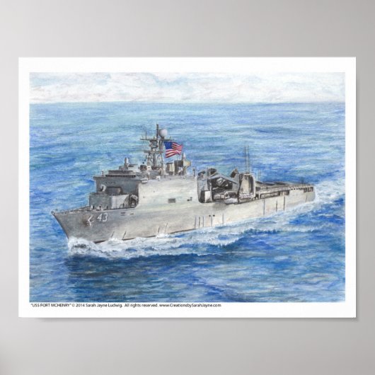 USS FORT MCHENRY Art Print Poster (Vorne)