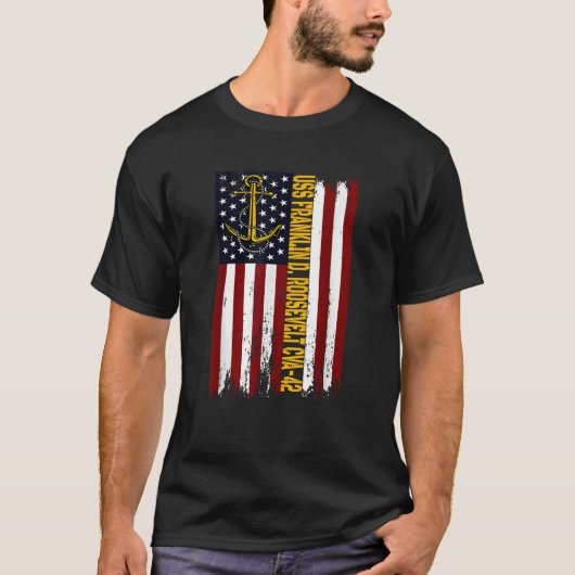 USS Franklin D Roosevelt CVA 42 Flugzeugträger U T-Shirt (Vorderseite)