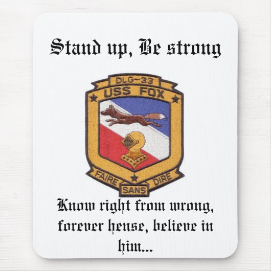 USS-FUCHS Mausunterlage Mousepad (Vorne)