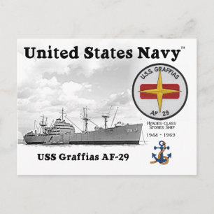USS GRAFFIAS AF-29 STORES SHIP - POSTCARD POSTKARTE