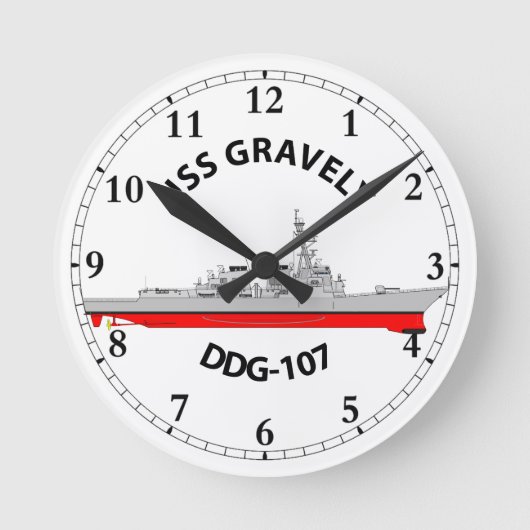 USS GRAVELY - DDG-107 - ARLEIGH BURKE RUNDE WANDUHR (Vorderseite)