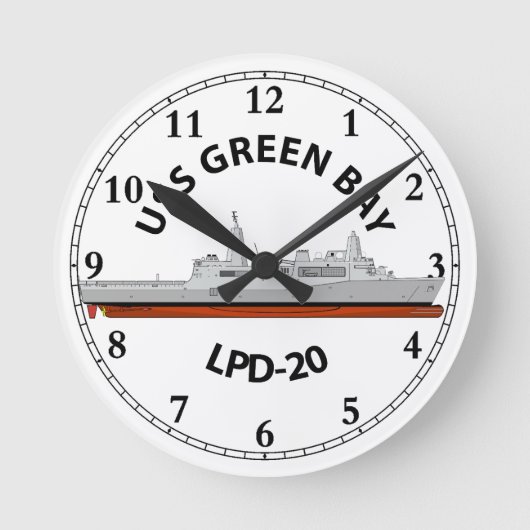 USS GREEN BAY, LPD-20, SAN ANTONIO RUNDE WANDUHR (Vorderseite)