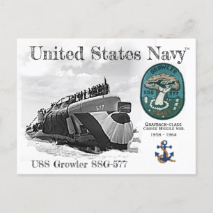 USS GROWLER SSG-577 SUBMARINE - POSTCARD POSTKARTE