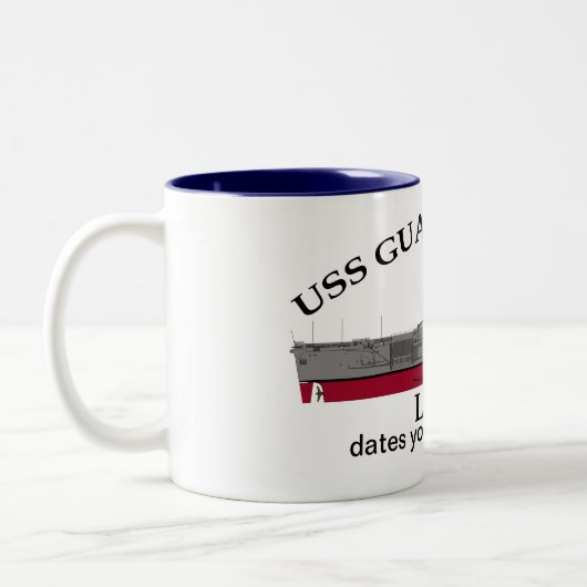 USS Guadalcanal, LPH-7, mit kundenspezifischen Dat Zweifarbige Tasse (Links)