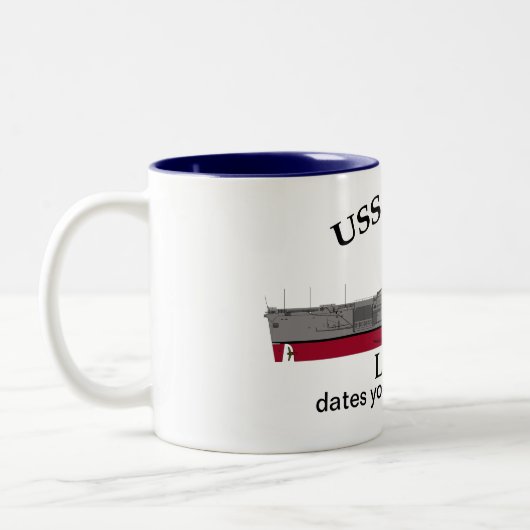 USS Guam, LPH-9, kundenspezifische Daten Zweifarbige Tasse (Links)