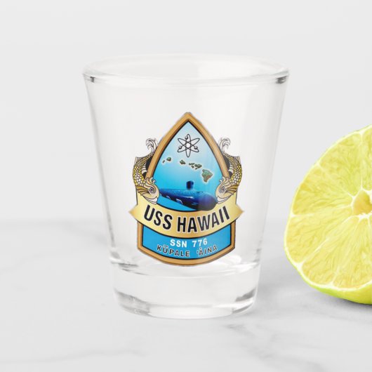USS Hawaii (SSN-776) Schnapsglas (Vorderseite)