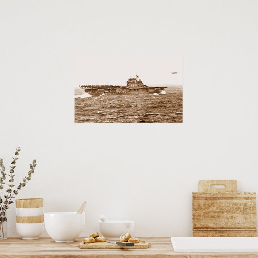 USS Hornet B-25 Startplakat Poster (Küche)