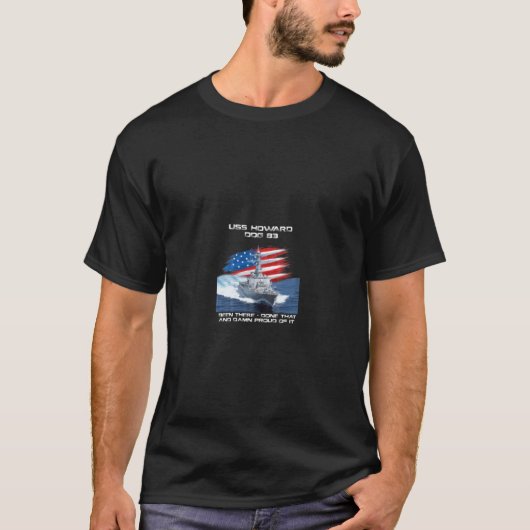 USS Howard DDG-83 Destroyer Ship USA Flag Veterans T-Shirt (Vorderseite)