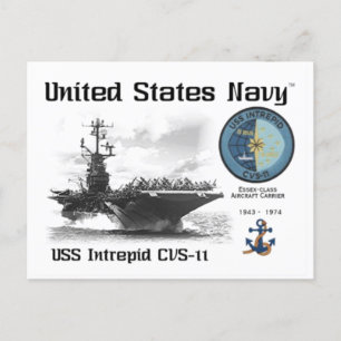 USS INTREPID CVS-11 AIRCRAFT CARRIER - Postkarte