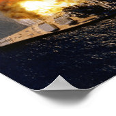 USS Iowa - Battleship Firing Broadside - 1984 Poster (Ecke)