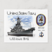 USS IOWA BB-61 BATTLESHIP - Postkarte (Vorderseite)