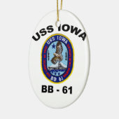 USS Iowa BB-61 Keramik Ornament (Links)