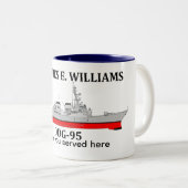 USS James E Williams, DDG-95, anpassbare Daten Zweifarbige Tasse (VorderseiteRechts)