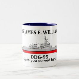 USS James E Williams, DDG-95, anpassbare Daten Zweifarbige Tasse