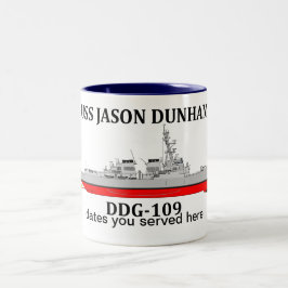 USS Jason Dunham, DDG-109, anpassbare Daten Zweifarbige Tasse