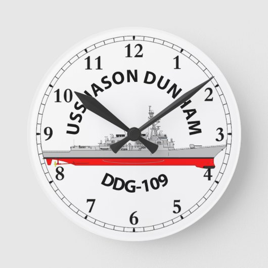 USS JASON DUNHAM - DDG-109 - ARLEIGH BURKE RUNDE WANDUHR (Vorderseite)