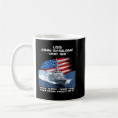 USS John Basilone DDG-122 Destroyer Ship USA Flag Kaffeetasse (Links)