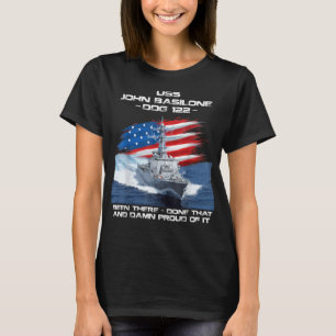 USS John Basilone DDG-122 Destroyer Ship USA Flag T-Shirt