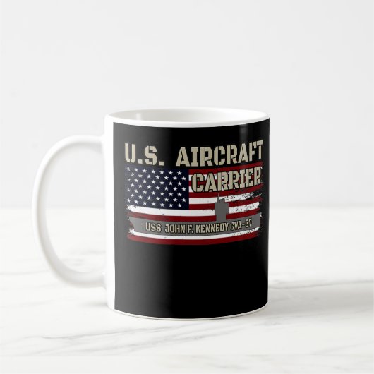 USS John F. Kennedy CVA-67 Aircraft Carrier Vetera Kaffeetasse (Links)