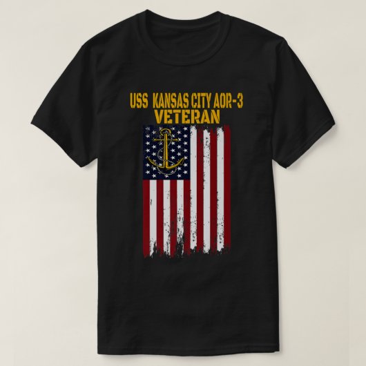 USS Kansas City AOR3 Auffüllschiff Vete T-Shirt (Design vorne)