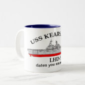 USS Kearsarge, LHD-3, Termine für kundenspezifisch Zweifarbige Tasse (Vorderseite Links)