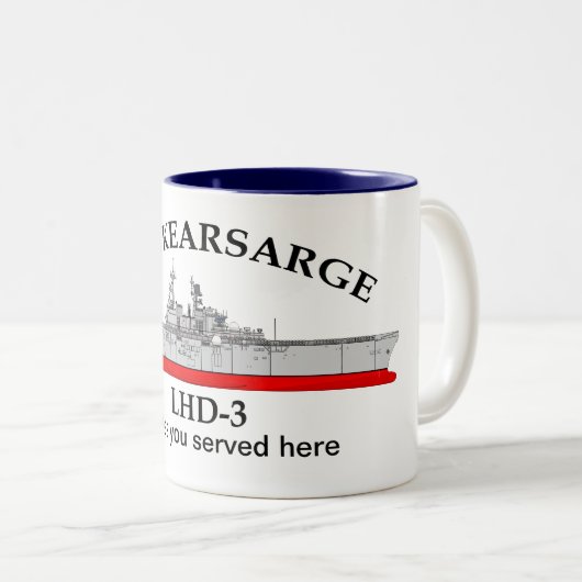 USS Kearsarge, LHD-3, Termine für kundenspezifisch Zweifarbige Tasse (VorderseiteRechts)