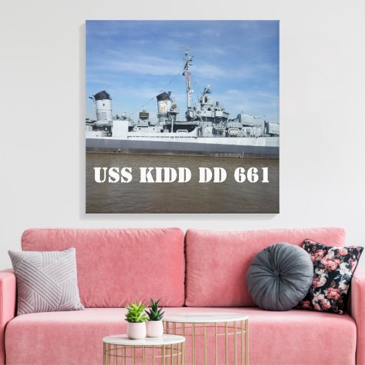 USS KIDD DD 661 Canvas Print Leinwanddruck (Insitu (Wohnzimmer))