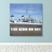 USS KIDD DD 661 Canvas Print Leinwanddruck (Insitu (Holzboden))