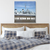 USS KIDD DD 661 Canvas Print Leinwanddruck (Insitu (Schlafzimmer))