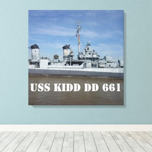USS KIDD DD 661 Canvas Print Leinwanddruck (Insitu (Holzboden))
