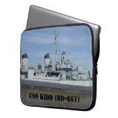 USS KIDD DD 661 Laptop-Sieb Laptopschutzhülle (Vorderseite Links)