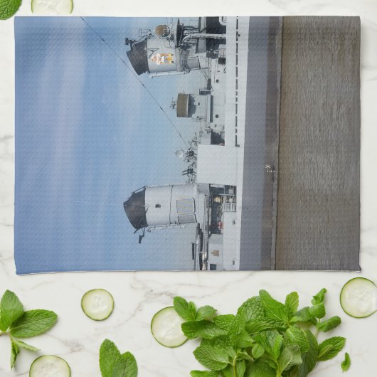 USS Kidd Kitchtuch Geschirrtuch (Gefaltet)